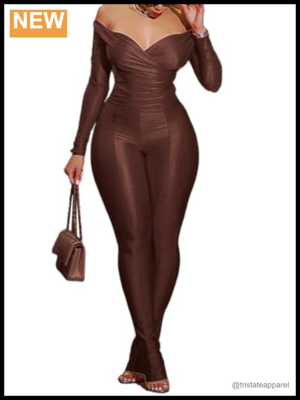 Sparkly Two Piece Outfit Off Shoulder V Neck Flare Pants Set Party Club